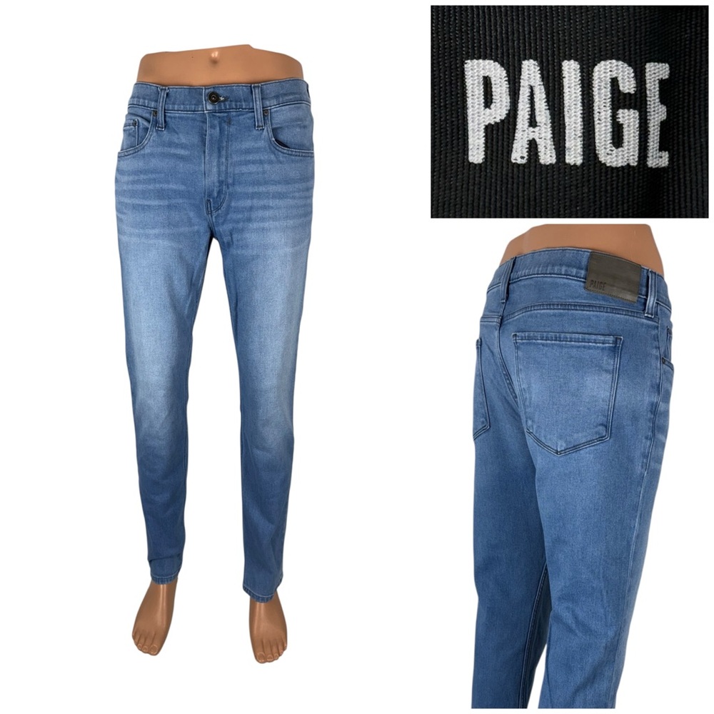 Paige Lennox Mens 34 X 32 (actual) Jeans Light Wash Peele Wash Cotton Blend EUC